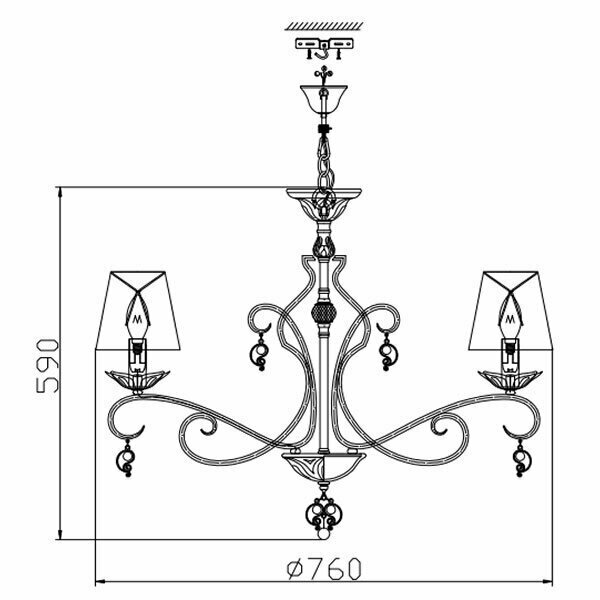 Люстра MAYTONI Monile ARM004-08-W, E14, 320 Вт, кол-во ламп: 8 шт., цвет: золотой - фотография № 11