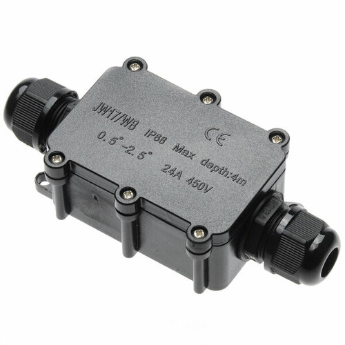 Бокс Jinwei JW17-WB2 о/п 2 (1+1) ввода IP68 черный (2 шт. в комплекте)