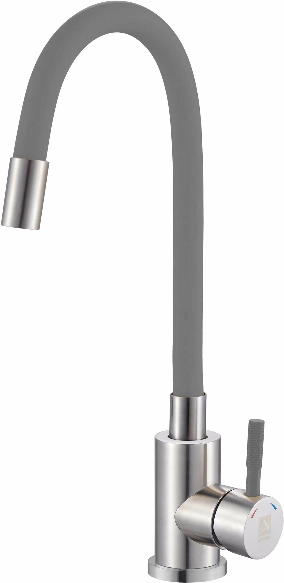 фото Смеситель для кухонной мойки ARGO SOLID 35-10 гибкий излив, серый/хром