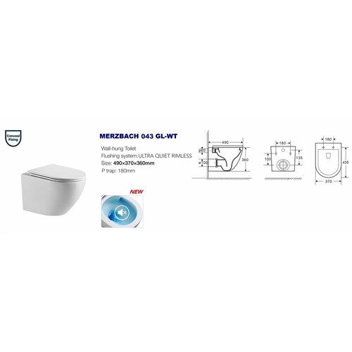 унитаз подвесной k51 безободковый сиденье тонкое дп крепления Унитаз с инсталляцией WELTWASSER и кнопкой смыва (AMBERG 506 ST + MERZBACH 043 GL-WT + AMBERG RD-MT CR)