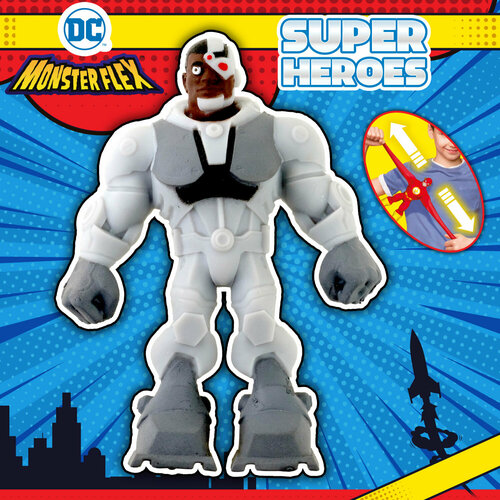 Игрушка-антистресс 1TOY MONSTER FLEX SUPER HEROES, Cyborg тянущаяся фигурка 15см фигурка тянущаяся super heroes monster flex robin 15 см 1toy т23495 3