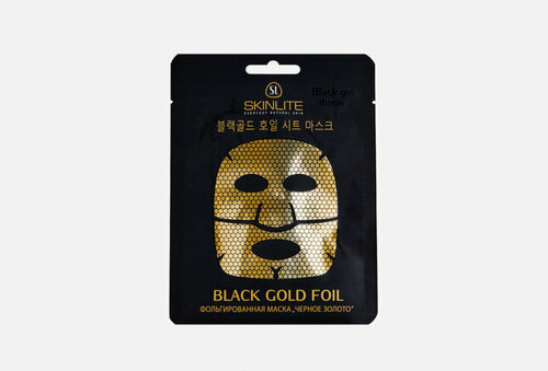 Фольгированная маска Черное золото