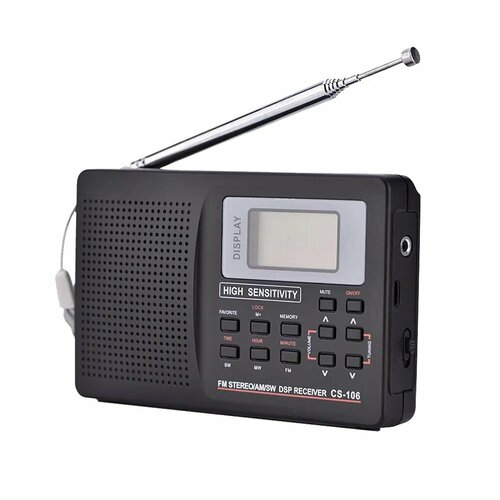 Портативный Цифровой Всеволновый Мини Радиоприемник Aspect CS-106 Диапазоны FM MW SW LW TV DSP-процессор Питание от Сети и Батареек 2AA 167000₽