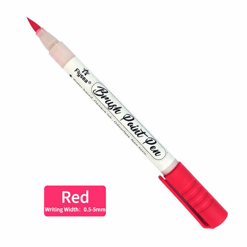 Маркер для скетчинга Flysea Brush Pen FS-2BR, краска акриловый, наконечник кисть, красный