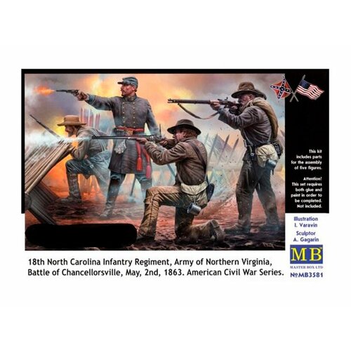 фото Master box сборная модель гражданская война в америке. битва под чанселорсвиллем 2 мая 1863 г. (1:35)