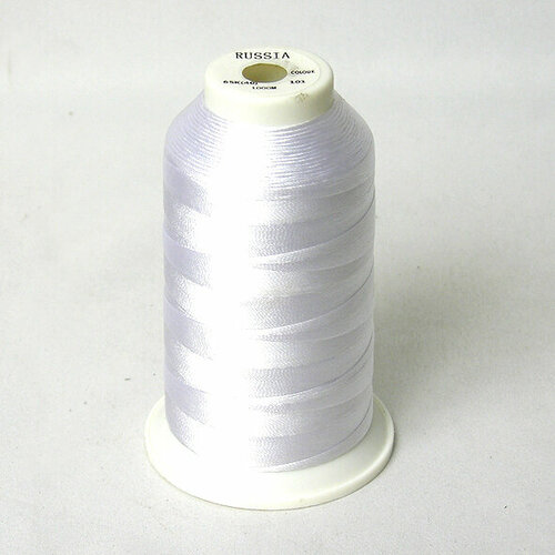 Нитки 40 капрон для швейной машинки (65К-1000м)(арт.101) цв. белый