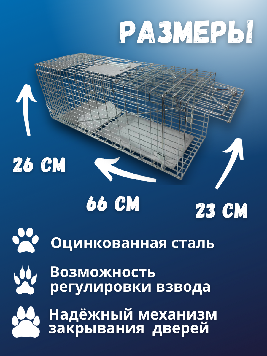 Кошколовка складная, клетка- ловушка , 66 см - фотография № 2