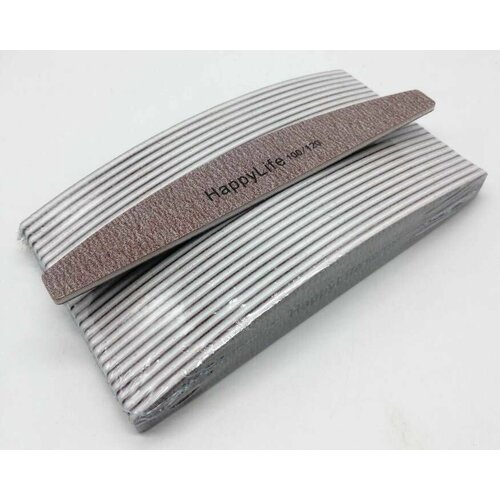 Пилка Happy Life, лодочка, зернистость 100/120 грит, коричневая, 1шт