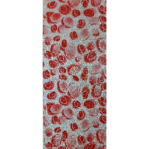 Декор для ногтей - Фольга №024, красный цвет, рисунок овалы, 90 см, 1 шт