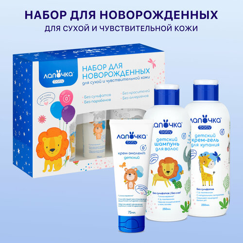 Набор для новорожденных лапочка для сухой и чувствительной кожи 25025075 мл 640₽