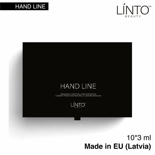 HAND LINE SET - Профессиональный сет LiNTO из трёх шагов для салонного маникюра с тонким естественным покрытием в подарочной коробке.