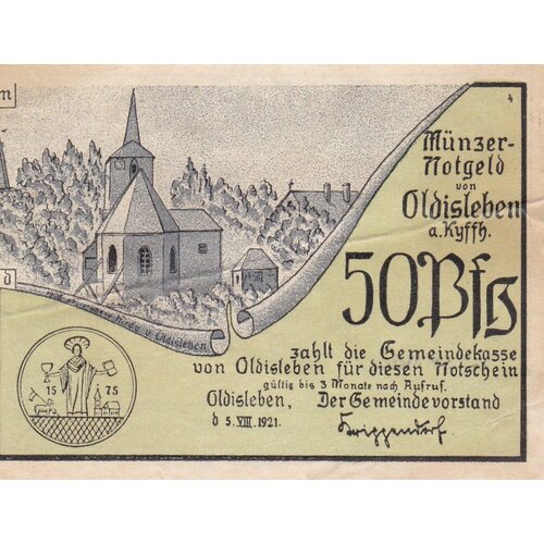 Германия (Веймарская Республика) Ольдислебен 50 пфеннигов 1921 г. (№4)