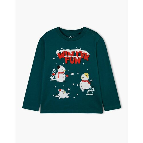 фото Футболка gloria jeans, размер 12мес/80, зеленый