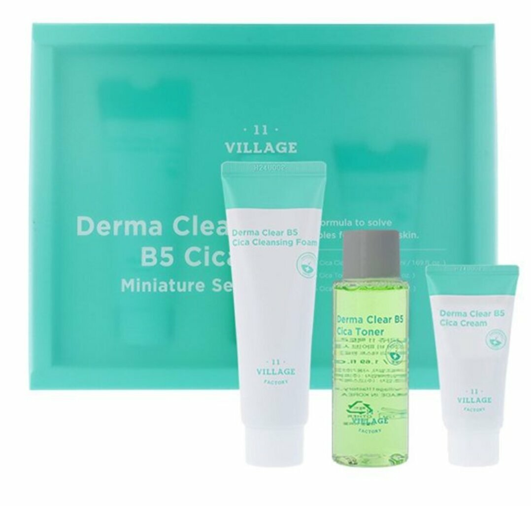 Набор миниатюр Village 11 Factory Derma Clear B5 Cica Miniature Set: Пенка, тонер, крем-гель - фото №11