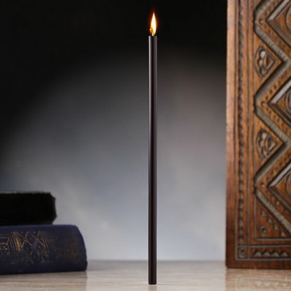 фото Свеча восковая "Перерождение и новое начало", 16х0.6 см, 45 мин, черный