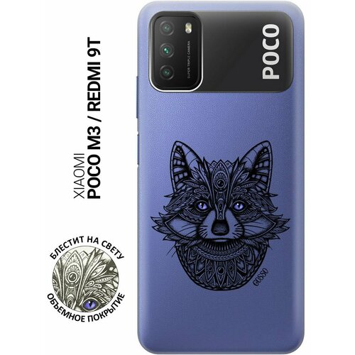 Ультратонкий силиконовый чехол-накладка ClearView для Xiaomi Poco M3 с 3D принтом Grand Raccoon ультратонкий силиконовый чехол накладка transparent для xiaomi poco x3 с 3d принтом grand raccoon