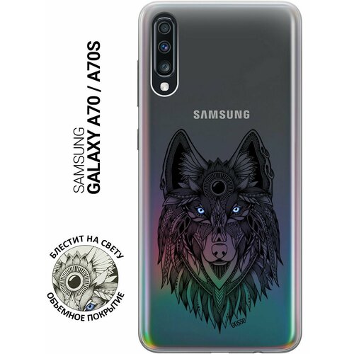 Ультратонкий силиконовый чехол-накладка для Samsung Galaxy A70 с 3D принтом Grand Wolf ультратонкий силиконовый чехол накладка transparent для samsung galaxy a02 с 3d принтом grand wolf