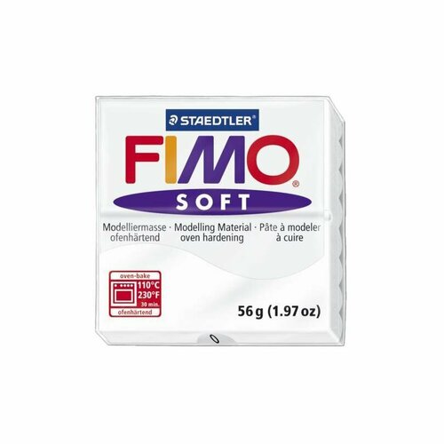 полимерная глина fimo soft 8020 39 мята peppermint 56 г цена за 1 шт Полимерная глина FIMO Soft, цвет белый, 1 упаковка