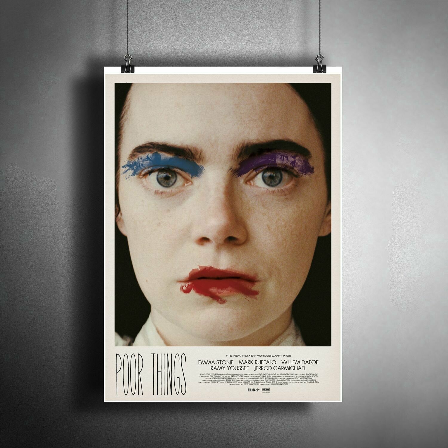 Постер плакат для интерьера "Фильм: Бедные-несчастные. Актриса Эмма Стоун" / Декор дома, офиса, комнаты, квартиры, детской A3 (297 x 420 мм)