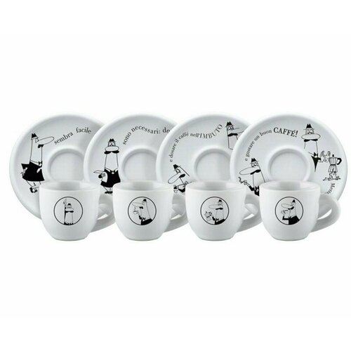 Набор из 4-х кофейных пар Moka Carosello 80 мл Y0TZ033 Bialetti 3900₽