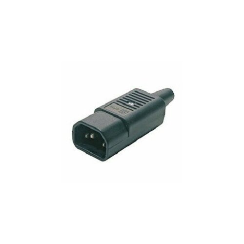 Hyperline Монтажное оборудование CON-IEC320C14 Разъем IEC 60320 C14 220В 10A на кабель плоские выступающие штыревые контакты в пластиковом