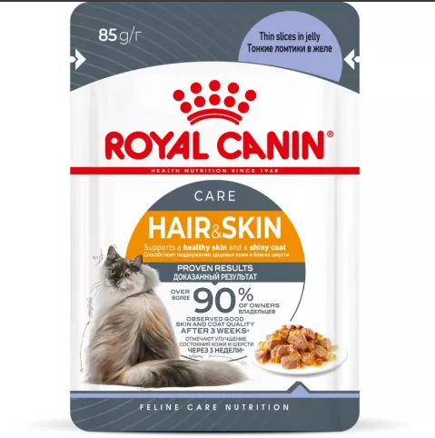 Влажный корм royal canin желе hair & skin 85г - фотография № 3