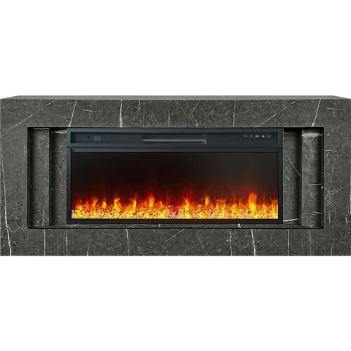 Электрокамин RoyalFlame Line 42 серый мрамор с очагом Vision 42 LED, 5 уровней яркости пламени, пульт ДУ