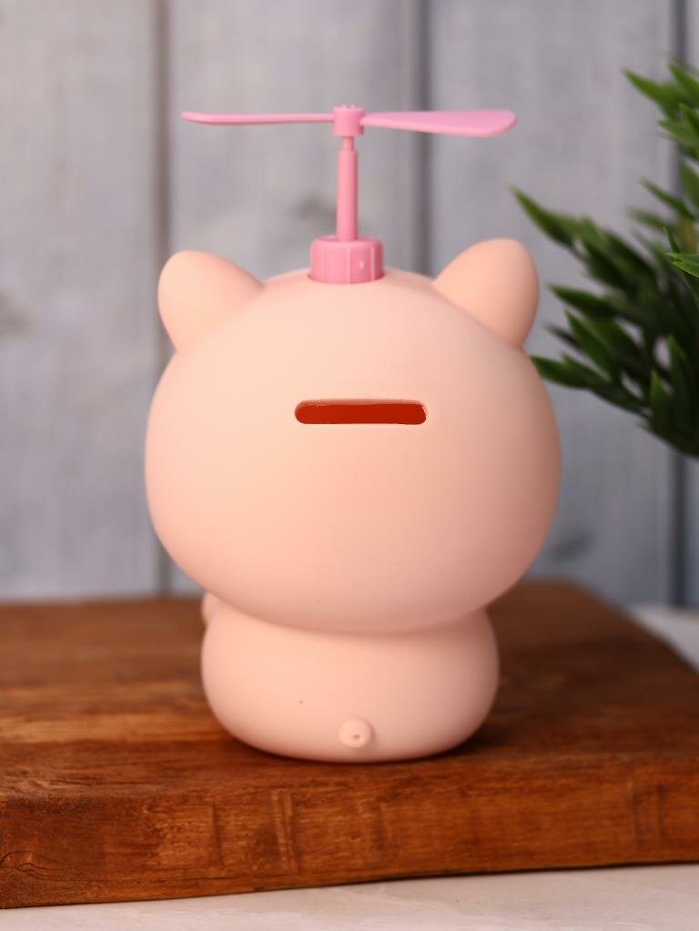 Ночник, светильник детский, копилка Baby pig fan pink - фотография № 3