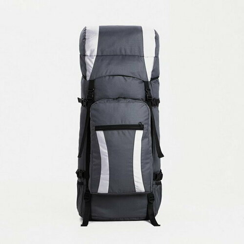 фото Рюкзак туристический, 80 л, отдел на шнурке, наружный карман, 2 боковые сетки, цвет серый taif