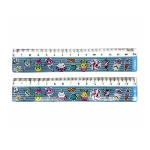 Линейка 15 см. пластиковая INTELLIGENT CM-3012 