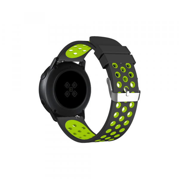 Ремешок DF для Galaxy Watch Active/Active2/Amazfit GTR 1.2 42мм/GTS 1.65 sSportBand-01 Black-Green