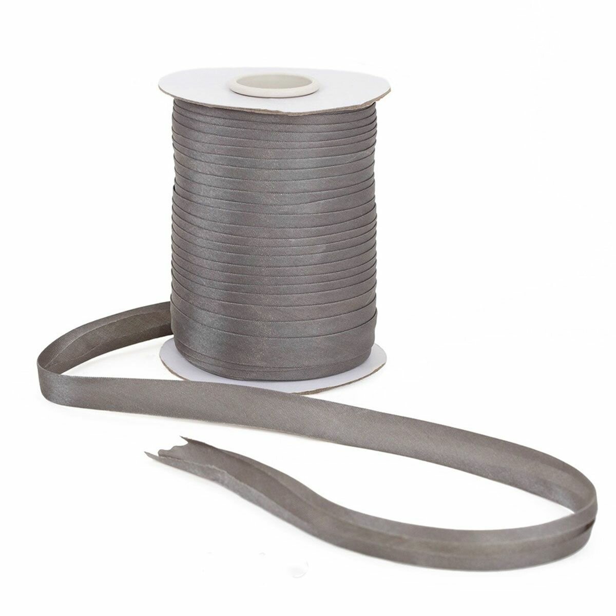 фото Косая бейка 15 мм, серая, 100 метров