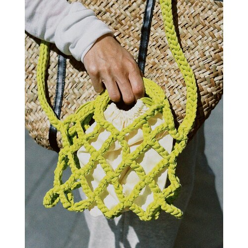 фото Сумка завязанка_салатовая, фактура вязаная, зеленый 2jin