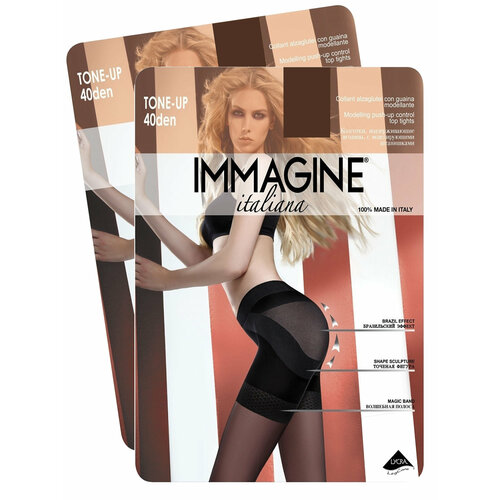 фото Колготки immagine tone up, 40 den, 2 шт., размер 2, коричневый