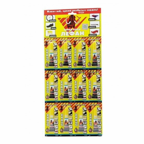 Клей универсальный супер-клей универсальный самурай/лефан (лист 12штх3г)