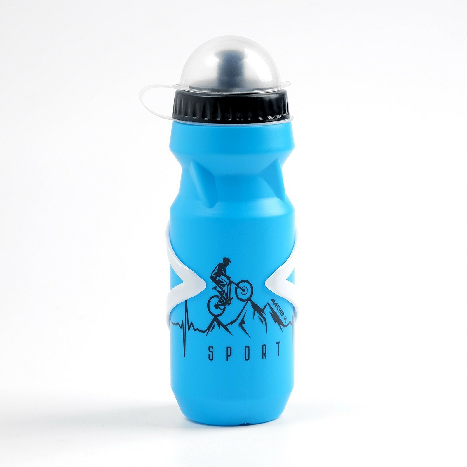 Бутылка для воды велосипедная "Мастер К.", 650 мл, с креплением, синяя (1шт.)