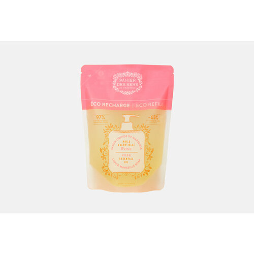 Жидкое мыло Panier des Sens, ESSENTIALS Eco refill Marseille soap Rose 500мл