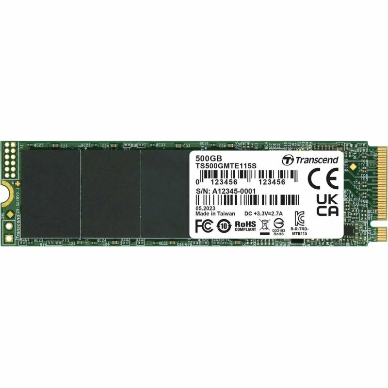 SSD накопитель Transcend MTE115S(TS500GMTE115S),500GB, M.2, NVMe, PCIe 3.0 x4, 2005533