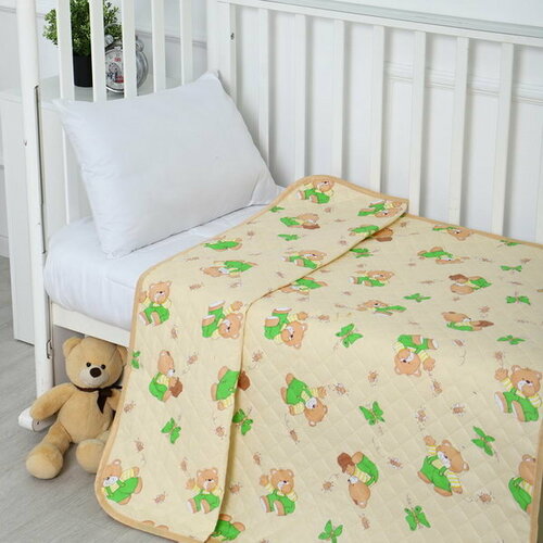 Покрывало Мишки за медом 110х140см бежевый бязь 120гм хл 100 1151₽