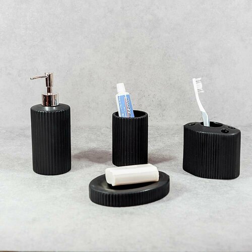 Набор для ванной Терра мыльница дозатор дмыла стакан дщеток стаканбеж 1539₽