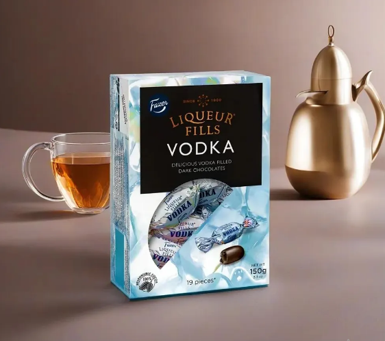 Конфеты Fazer Liqueur Fills Vodka Original с водкой, 150г. Сделано в Финляндии.