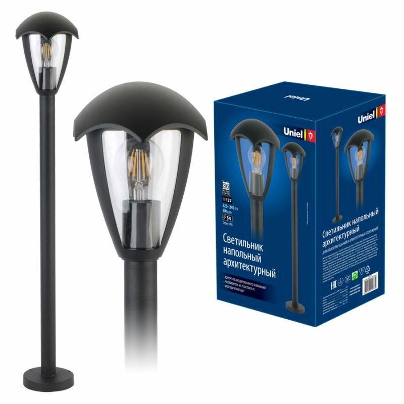 фото Уличный светильник Uniel UUL-T80A 60W/E27 IP54 Black UL-00006817