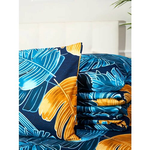 Наволочки TOP_T 50 x 70, 2 штуки, сатин синий, зеленый, желтый, золотистый, серебристый