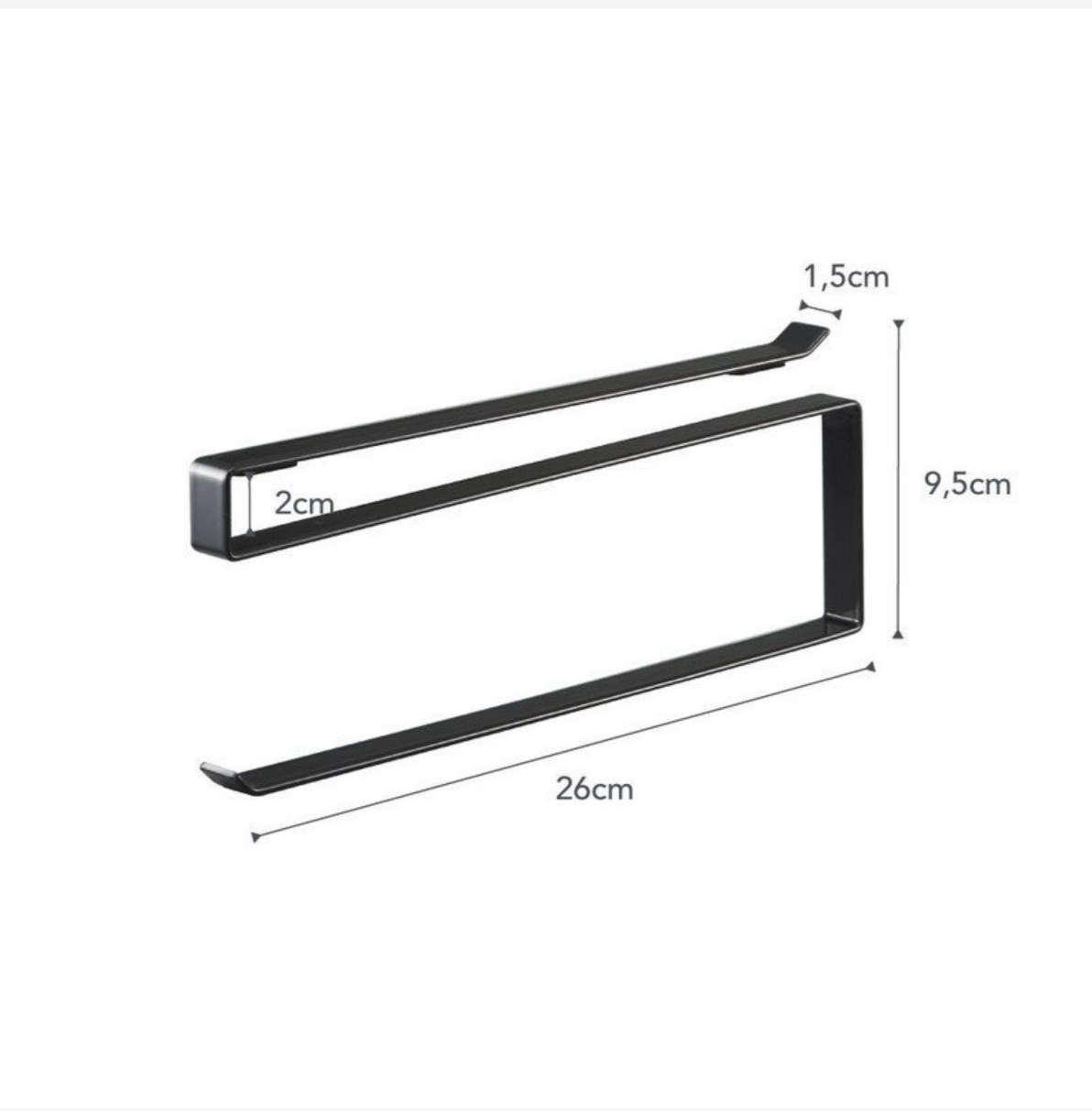 Держатель для бумажных полотенец Yamazaki Tower, 26x9.5x1.5 см, черный