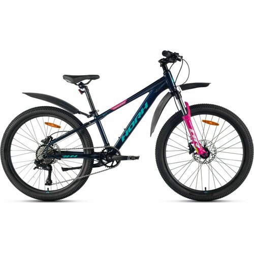 Велосипед горный HORH ROHAN RHD 42 24 2024 Black-Purple-Green подростковый для мальчиков алюминий 9 скоростей дисковые гидравлические тормоза размер рамы 12 рост 130-145 см 42325₽