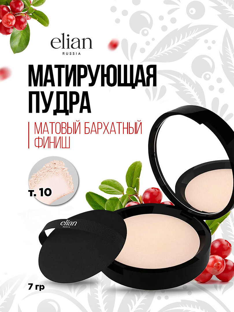 Пудра для лица Elian Russia матирующая Silk Obsession, тон 10 Light Neutral