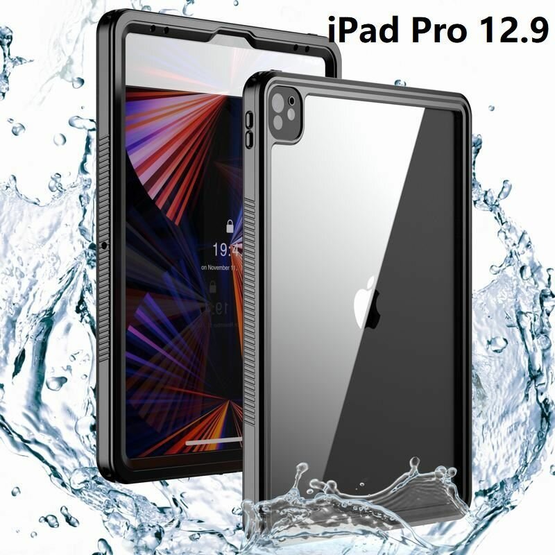 Водонепроницаемый чехол MyPads для iPad Pro 12.9" 2021, противоударные чехлы, черный