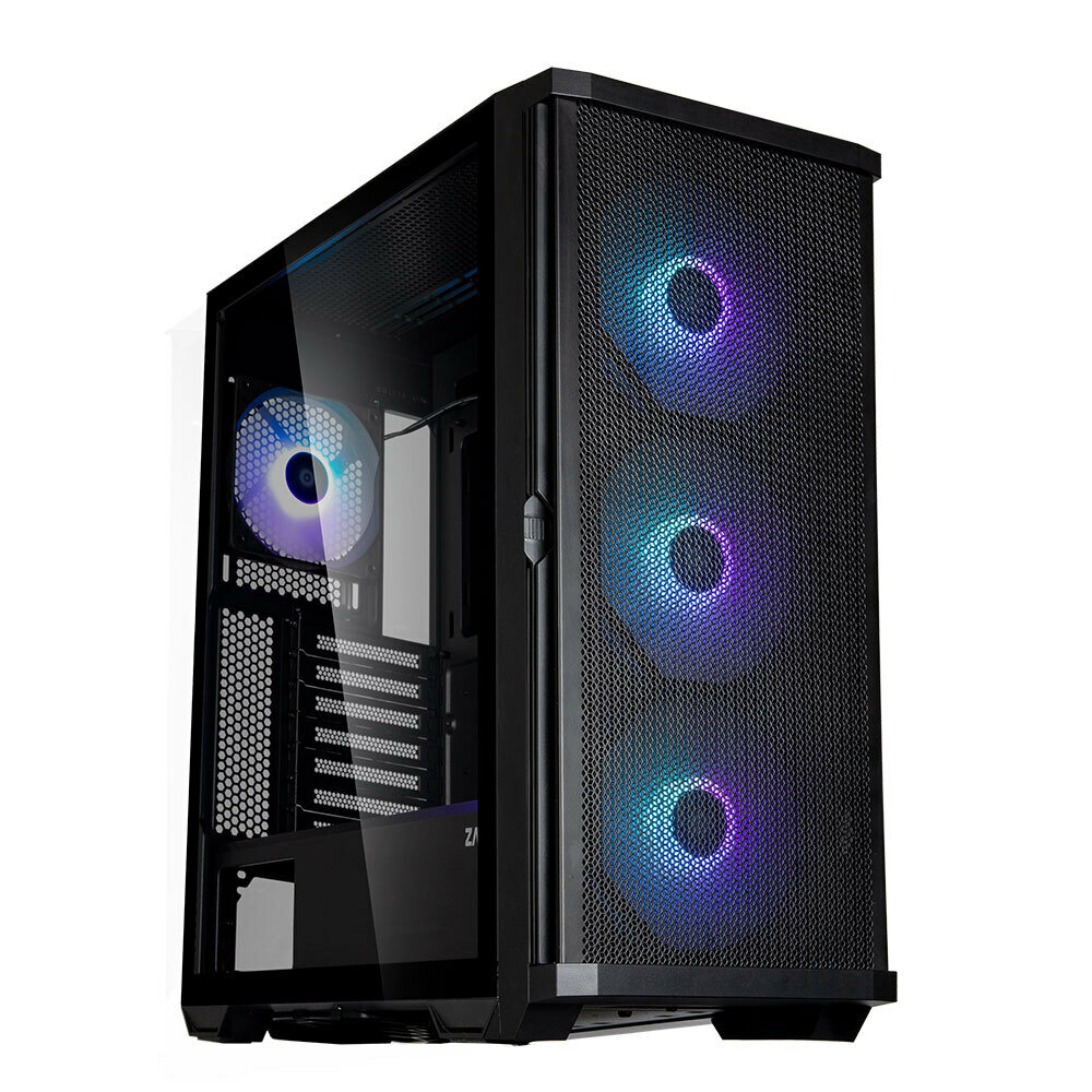 Корпус MidiTower Zalman Z10 PLUS black (ATX, без БП, ARGB, 2xUSB3.2 Type-A + USB3.2 Type-C) (Zalman Z10 PLUS)