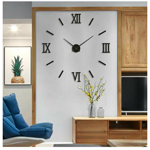 Часы настенные бесшумные круглые GLAMO premium для гостиной и кухни с эффектом 3D