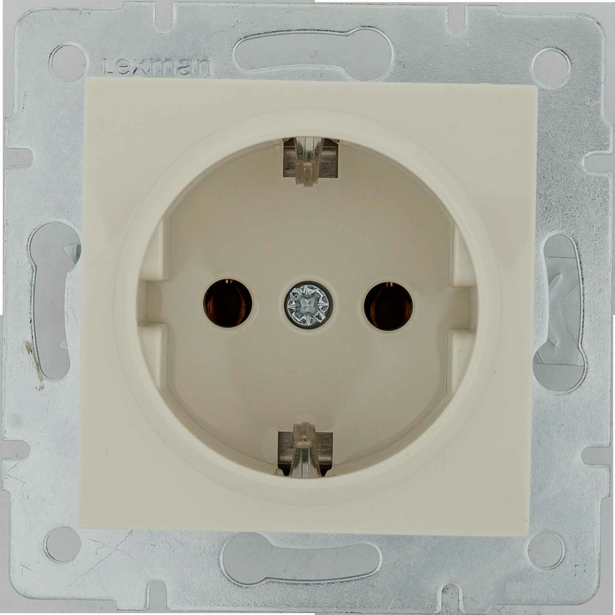 фото Розетка встраиваемая Lexman Виктория с заземлением, цвет бежевый